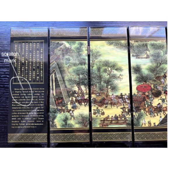 6 panel folding screen, Chinese Symphonic Picture Riverside Scene - Picture 15 of 15